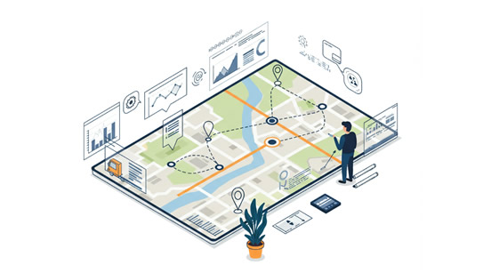 Diagrama de ruteo de vehículos o una red logística